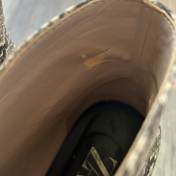 Zara V-Vamp Cowboy Snake Print Ankle Boots Size: 36 - Picture 12 of 14